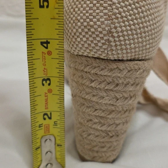 NEW! Espadrille wedges black tie lace up heels platform sandals casual size 10 - Picture 6 of 6